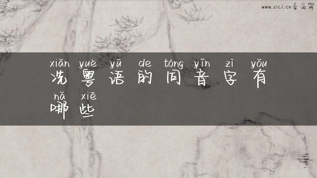 冼粤语的同音字有哪些
