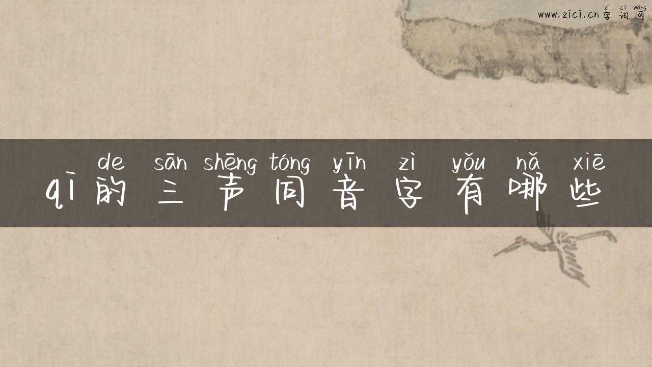 qi的三声同音字有哪些