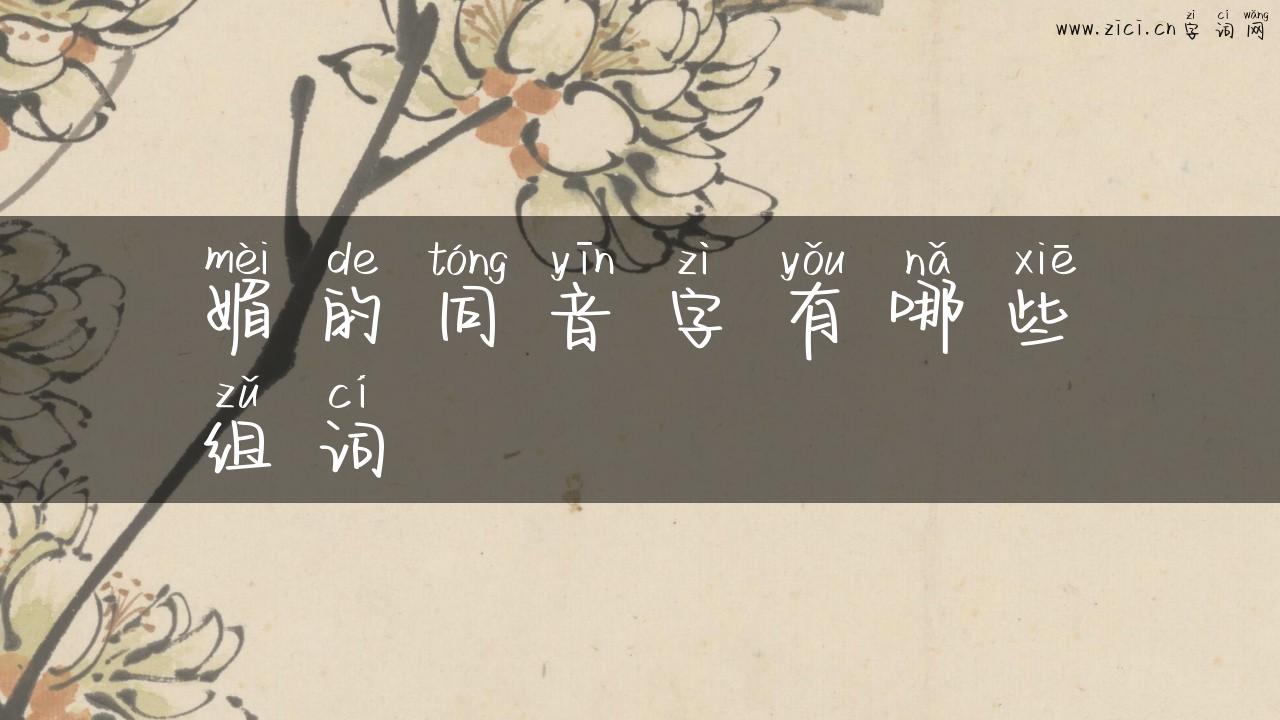 媚的同音字有哪些组词