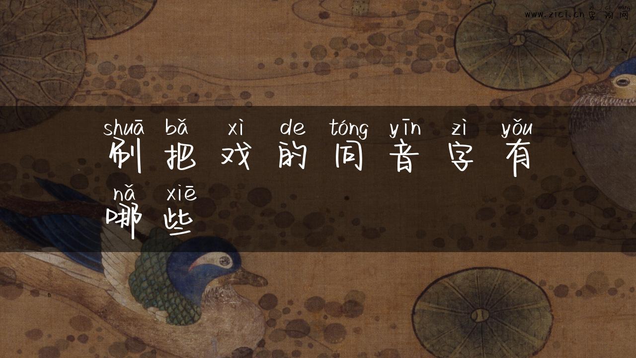 刷把戏的同音字有哪些