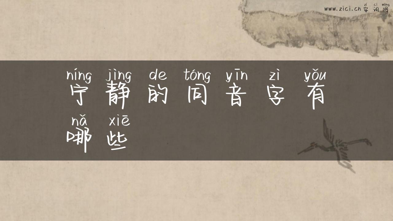 宁静的同音字有哪些