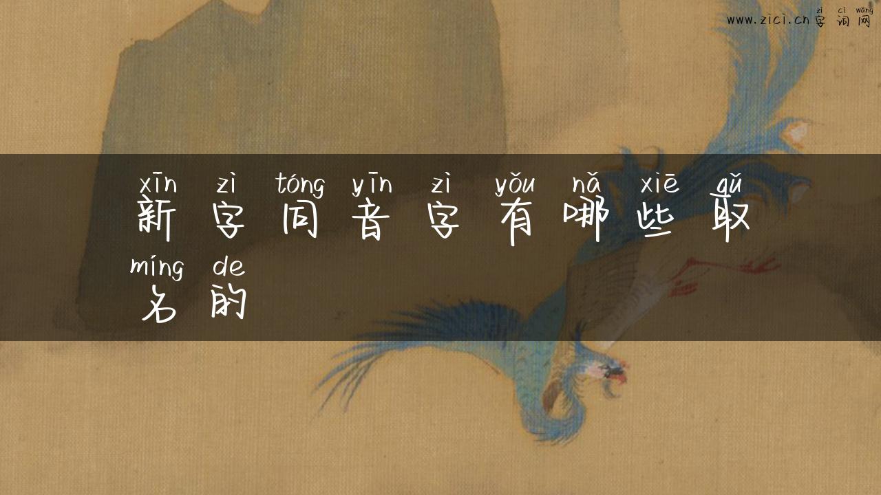 新字同音字有哪些取名的