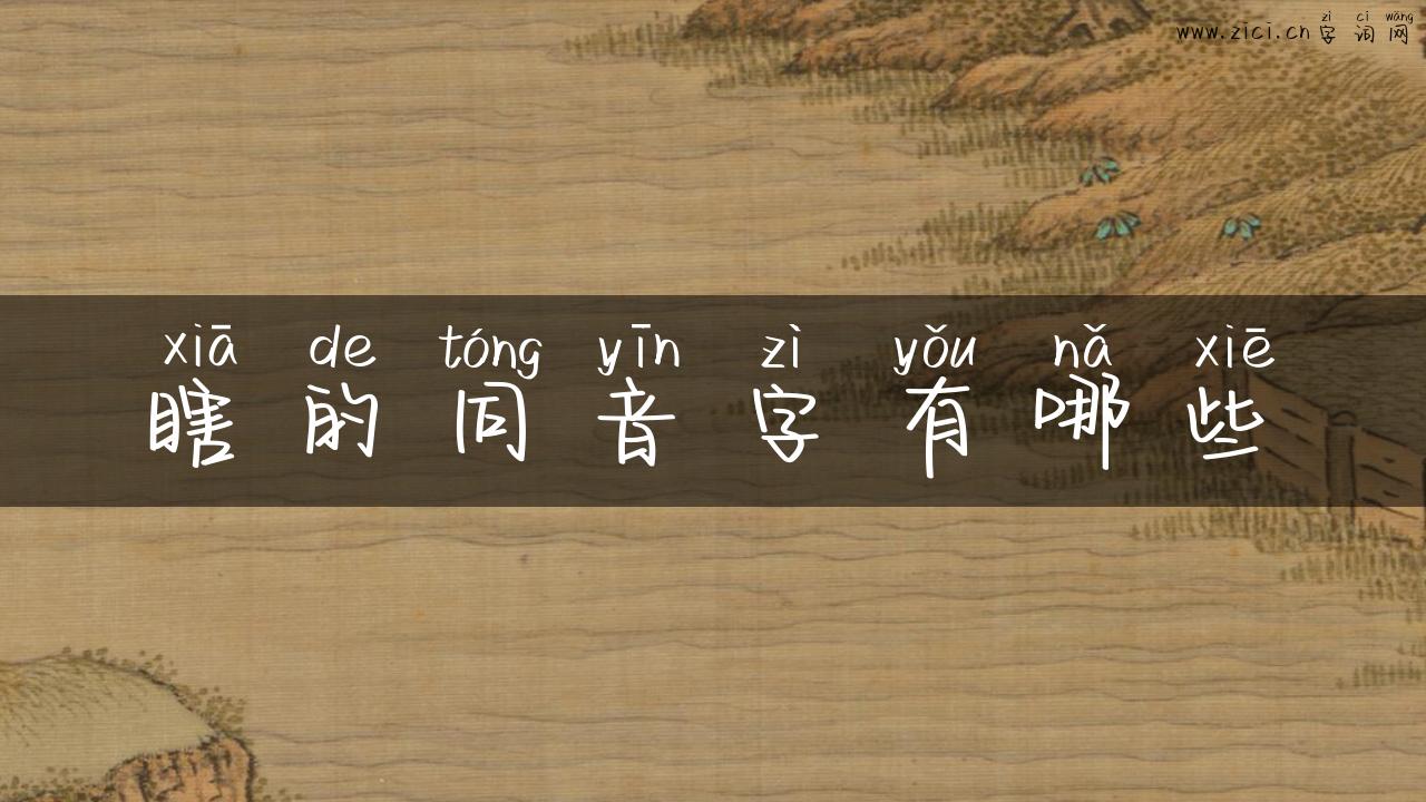 瞎的同音字有哪些