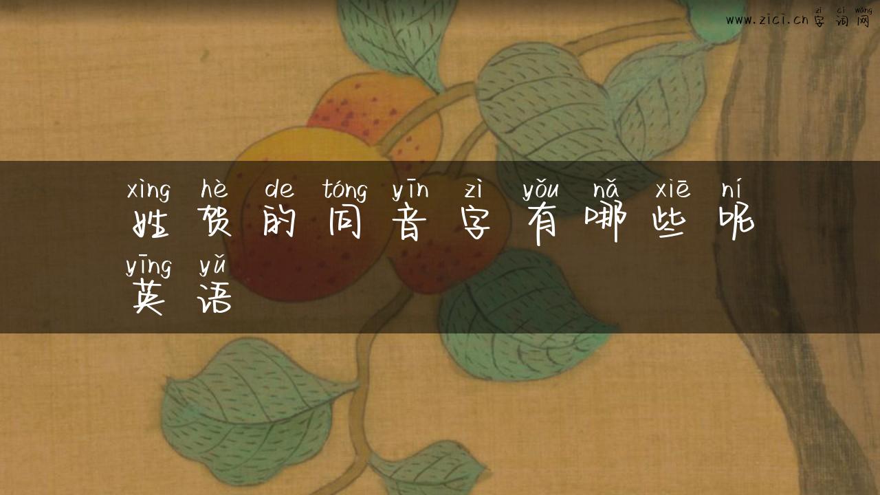 姓贺的同音字有哪些呢英语