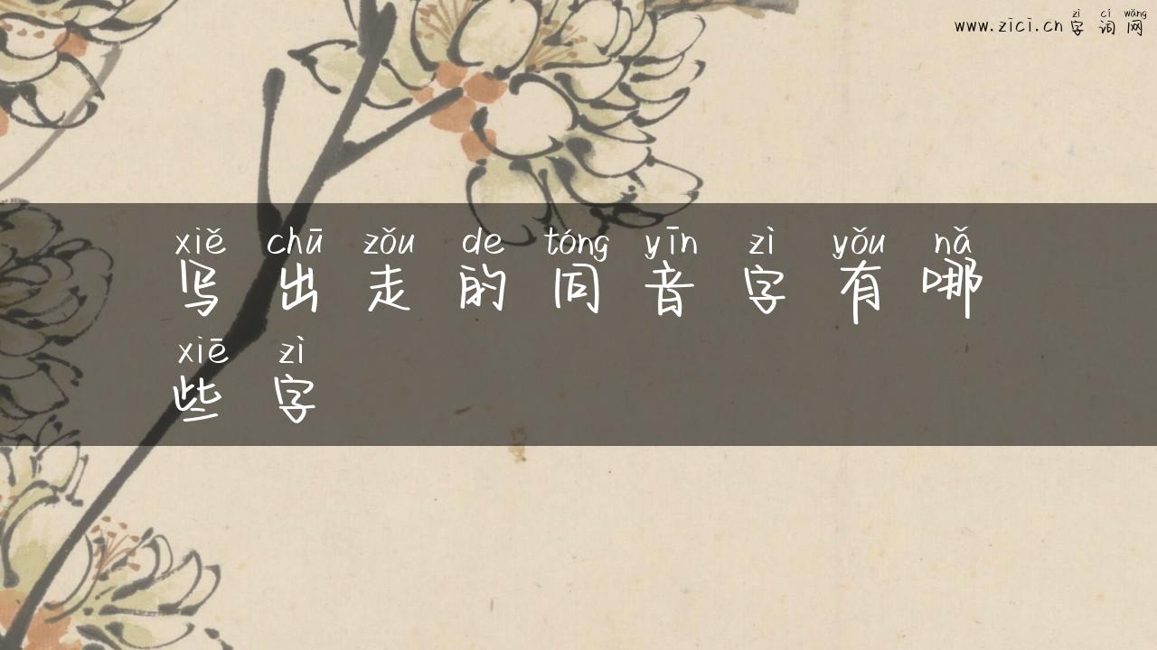 写出走的同音字有哪些字
