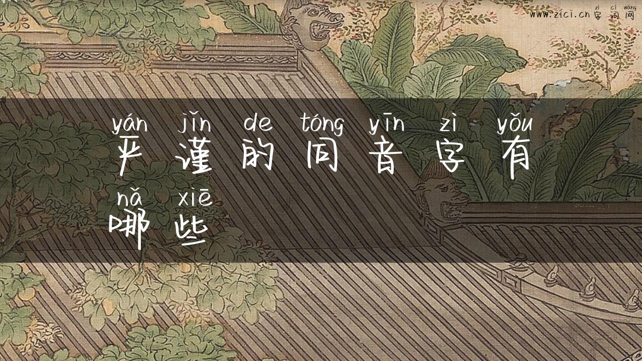 严谨的同音字有哪些