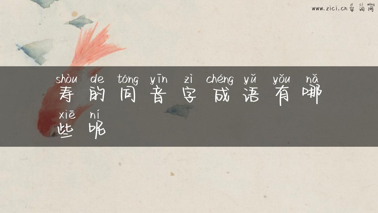 寿的同音字成语有哪些呢