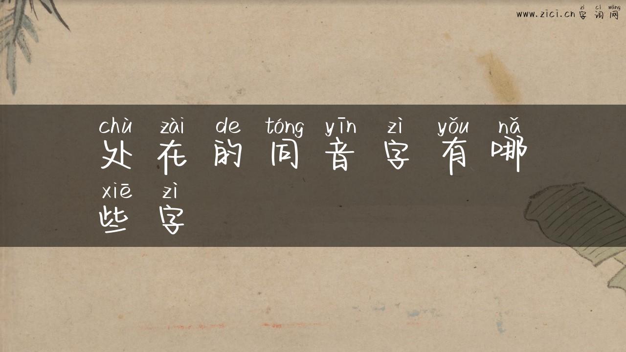 处在的同音字有哪些字