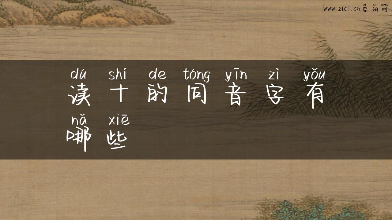 读十的同音字有哪些