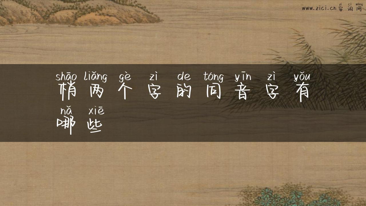 梢两个字的同音字有哪些