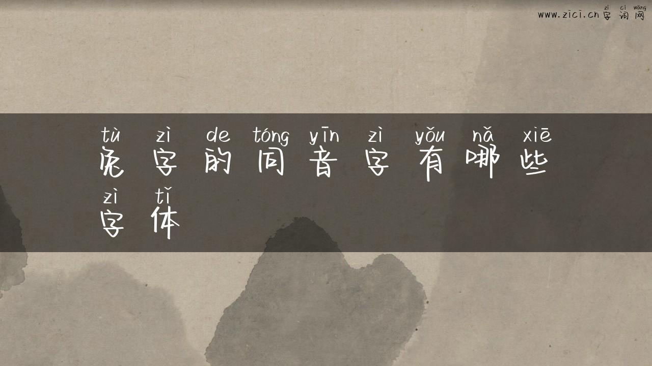 兔字的同音字有哪些字体