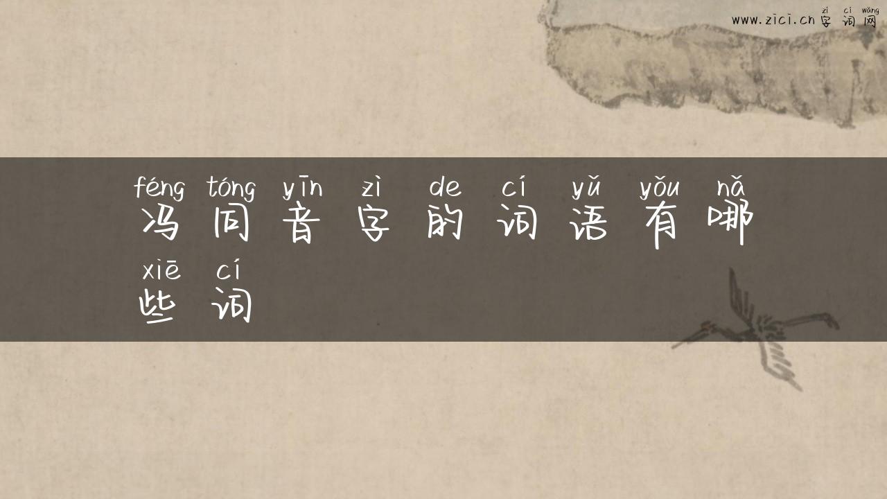 冯同音字的词语有哪些词