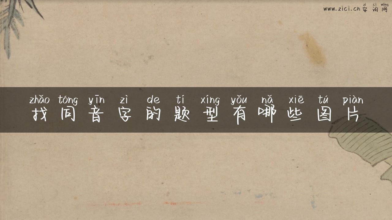 找同音字的题型有哪些图片