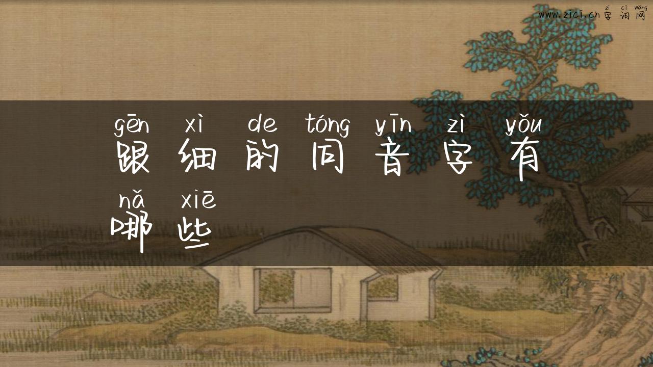 跟细的同音字有哪些