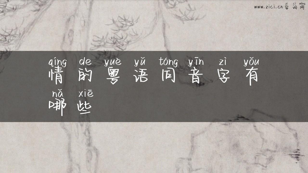 情的粤语同音字有哪些