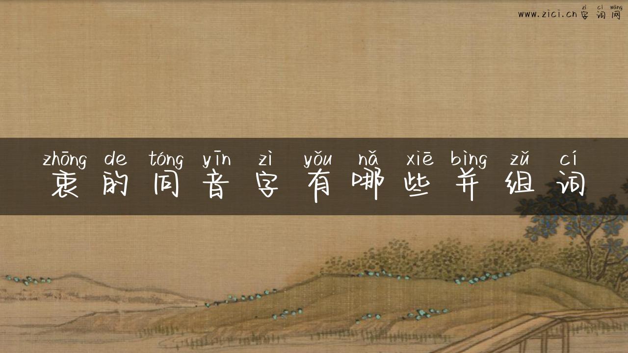 衷的同音字有哪些并组词