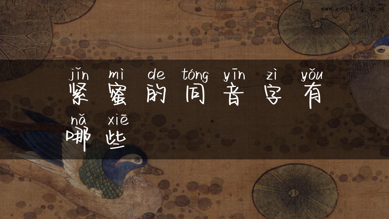 紧蜜的同音字有哪些