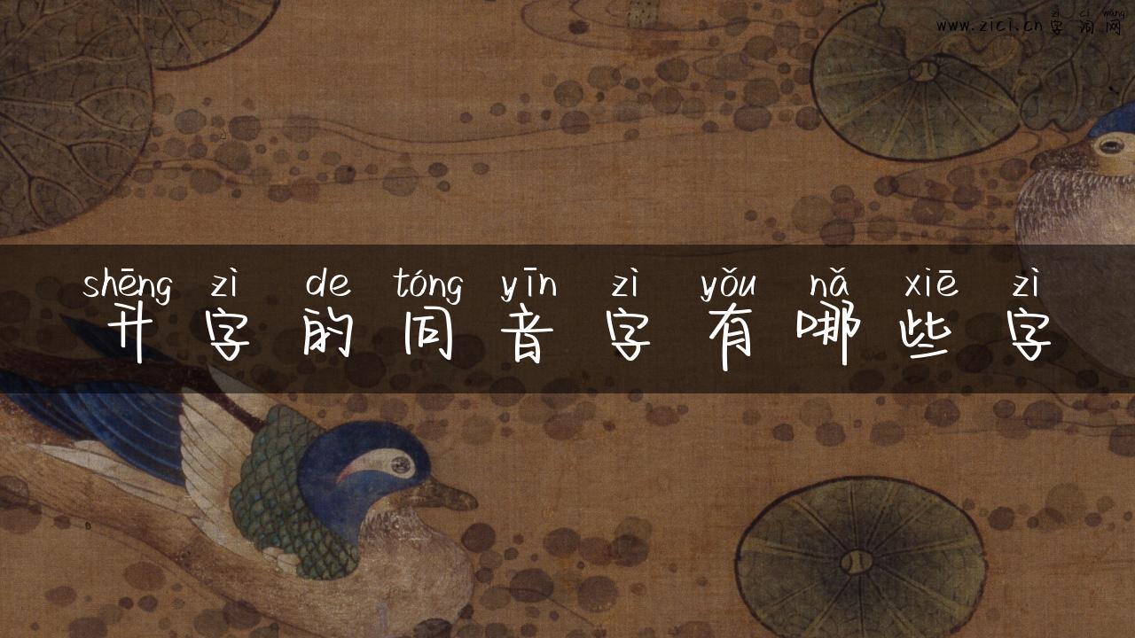 升字的同音字有哪些字