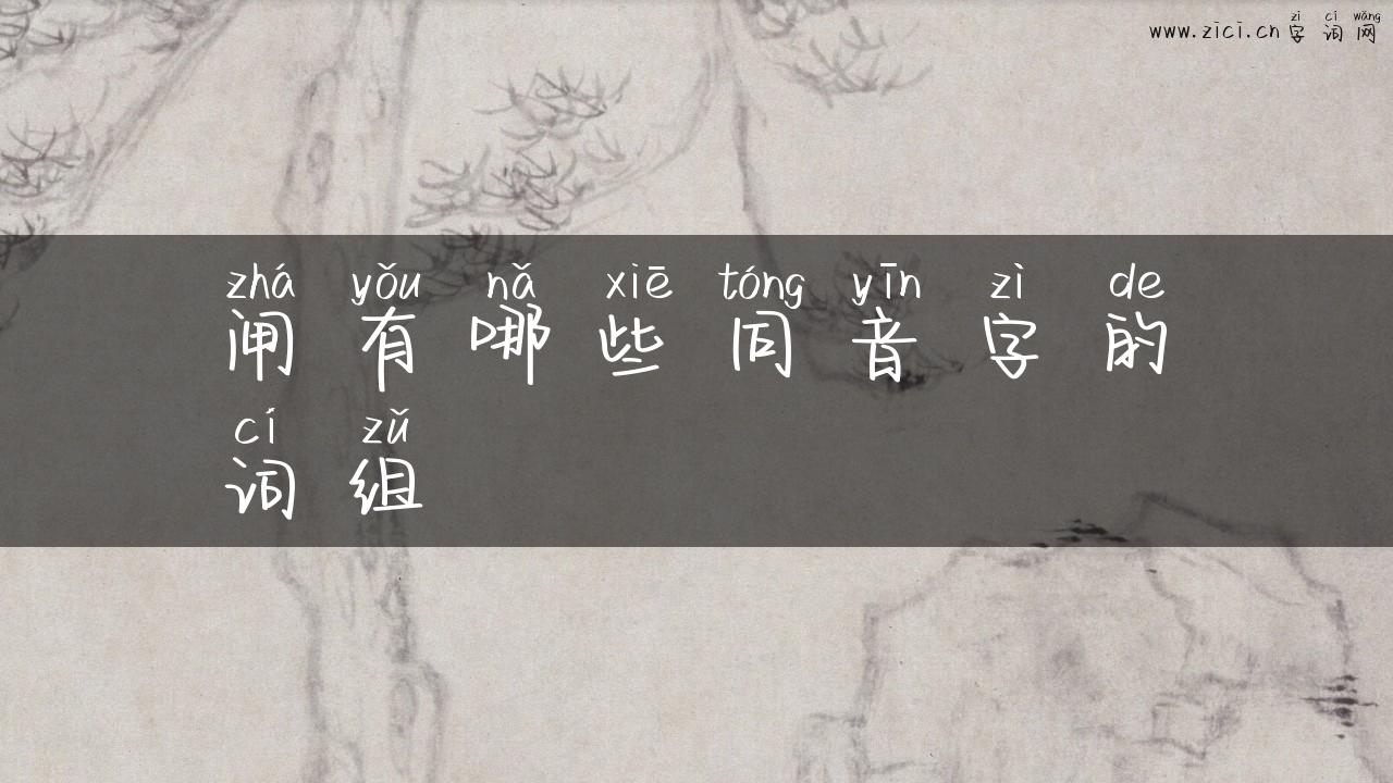 闸有哪些同音字的词组