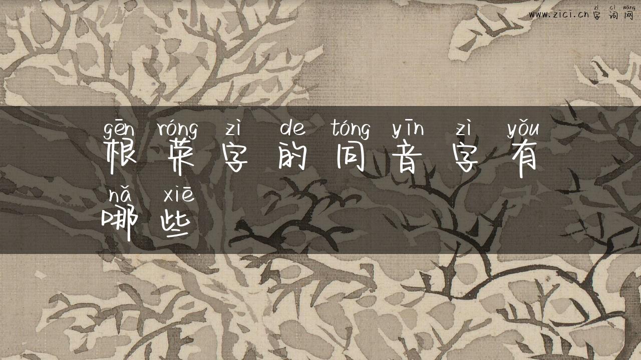 根荣字的同音字有哪些