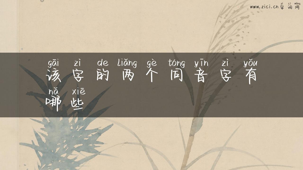 该字的两个同音字有哪些