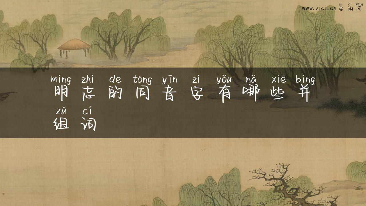 明志的同音字有哪些并组词