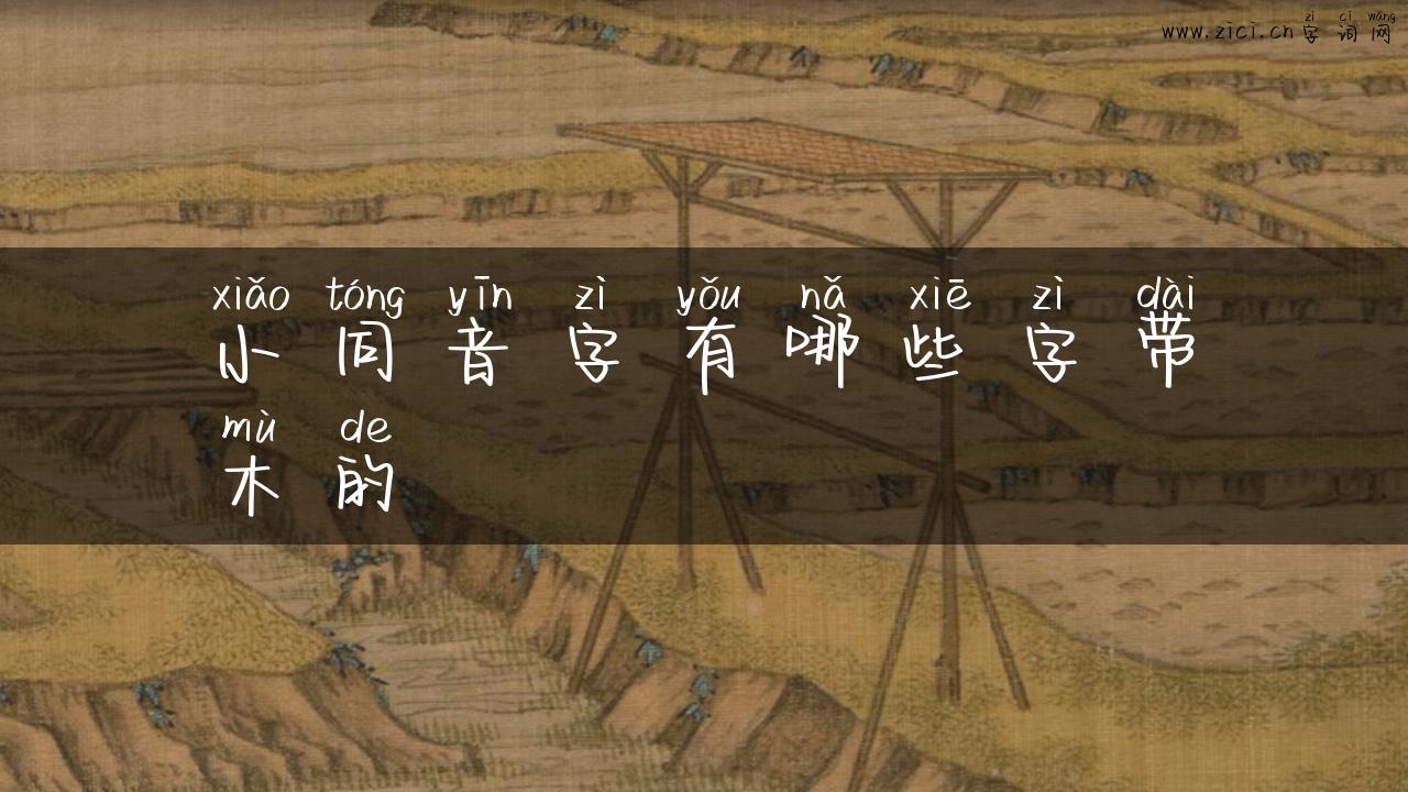 小同音字有哪些字带木的