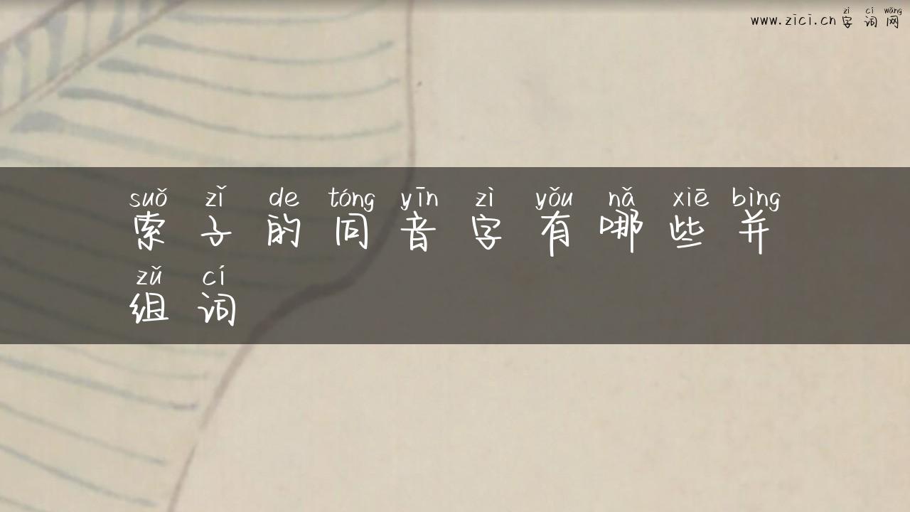 索子的同音字有哪些并组词