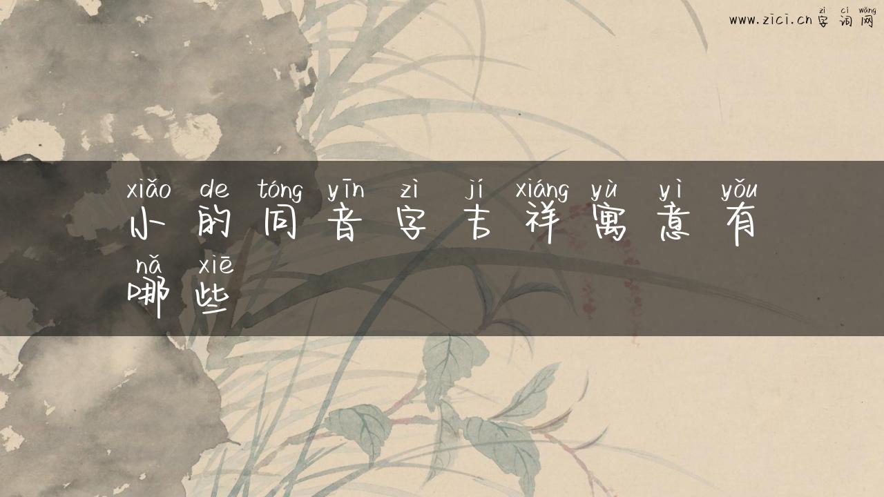小的同音字吉祥寓意有哪些
