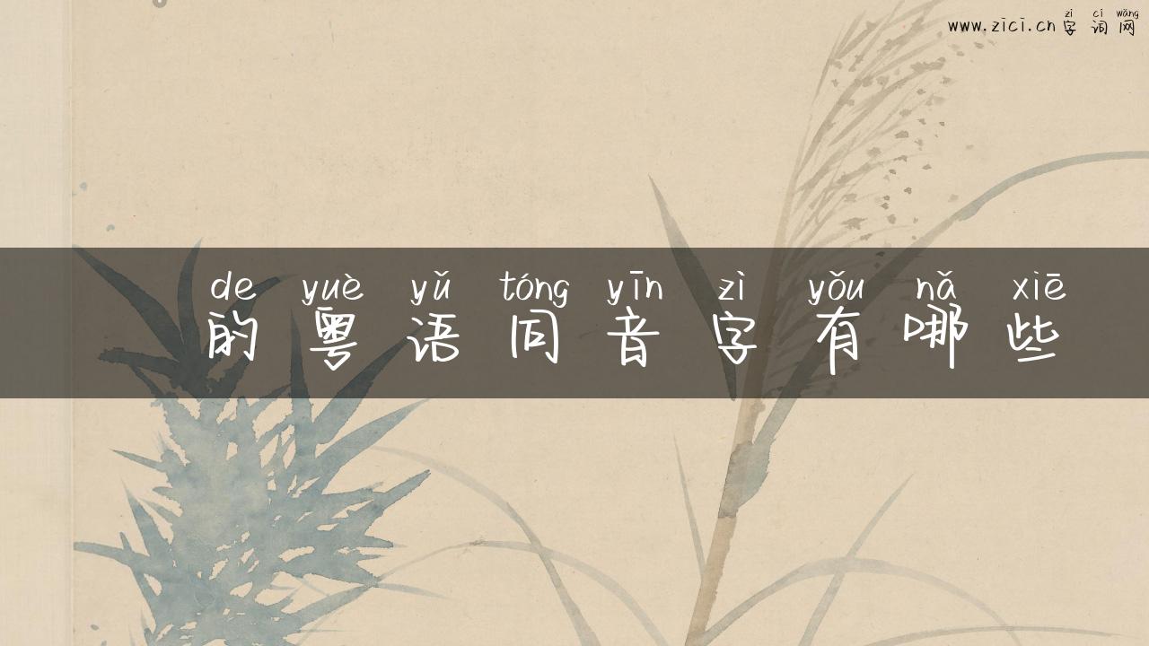 脟的粤语同音字有哪些