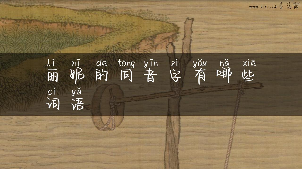 丽妮的同音字有哪些词语
