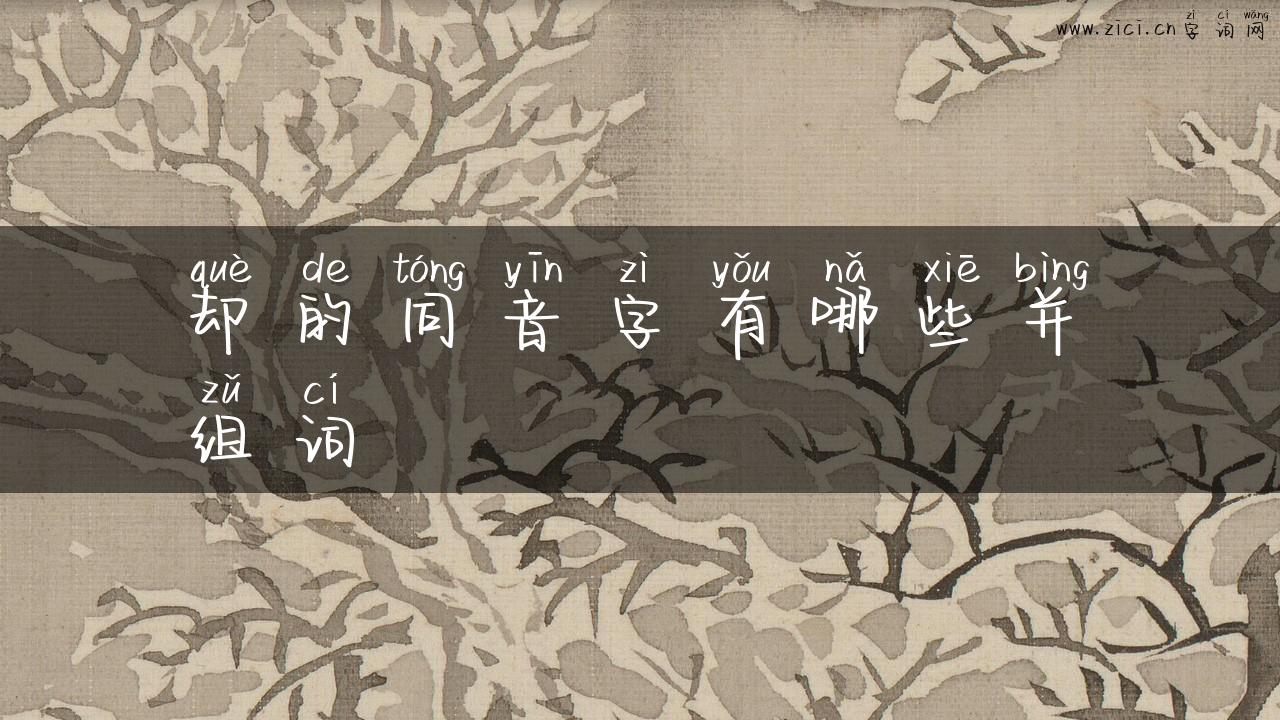 却的同音字有哪些并组词