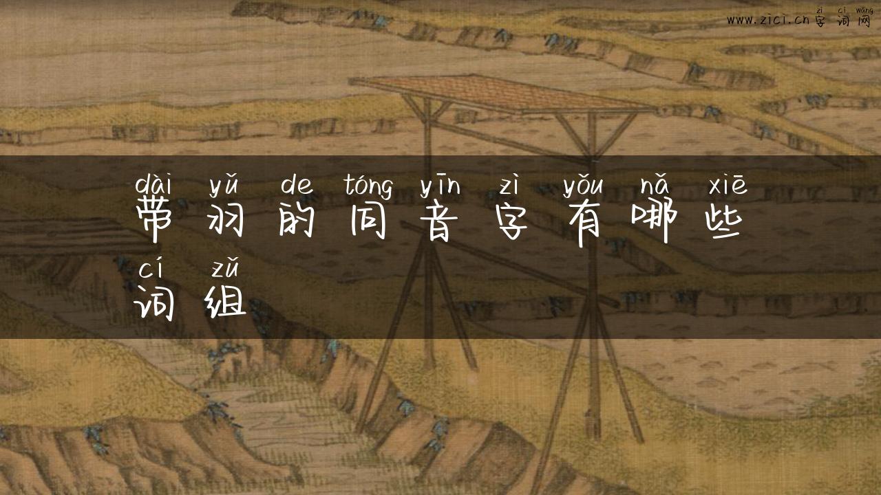 带羽的同音字有哪些词组