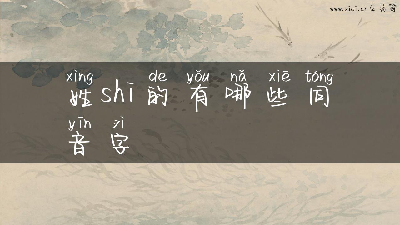 姓shi的有哪些同音字
