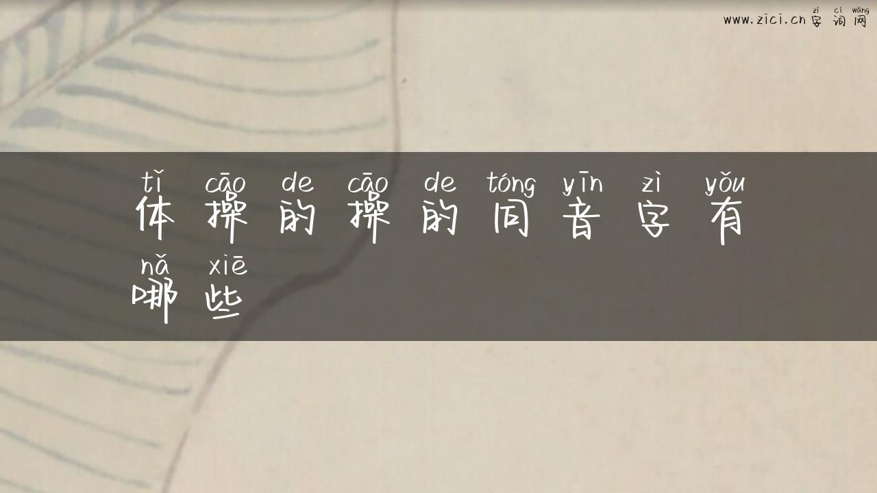 体操的操的同音字有哪些