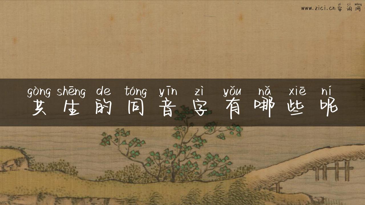 共生的同音字有哪些呢