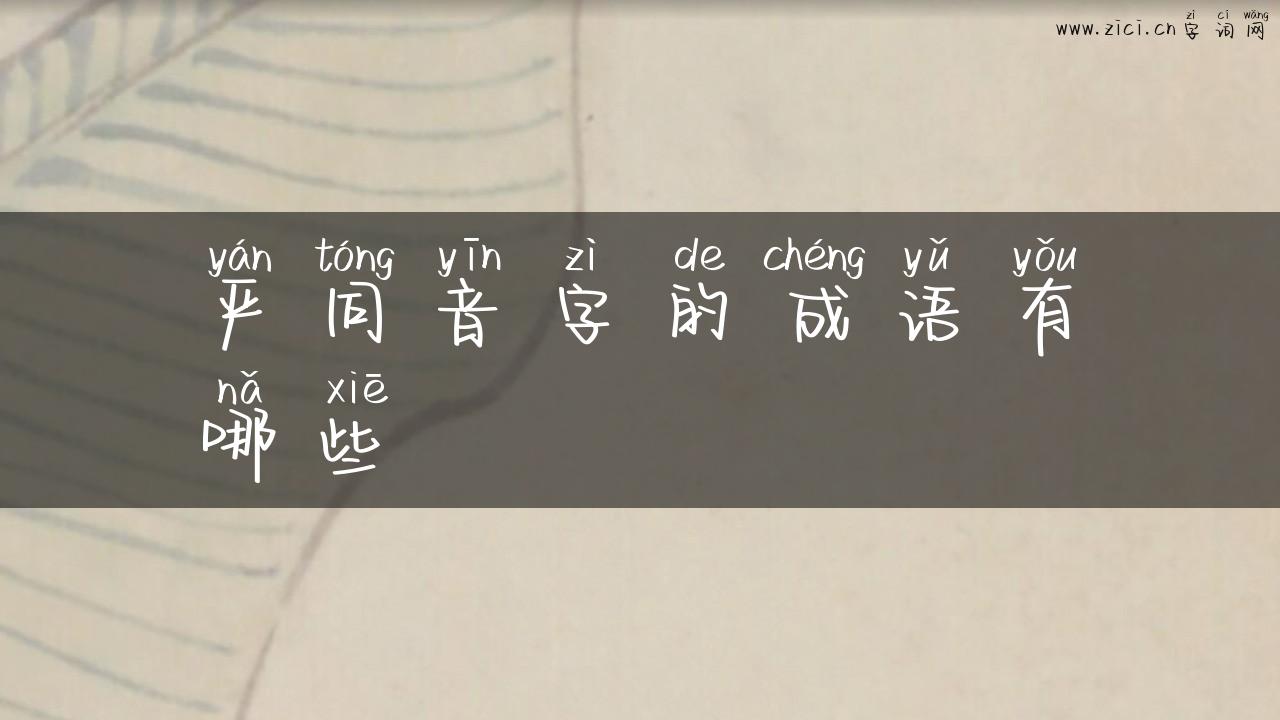 严同音字的成语有哪些