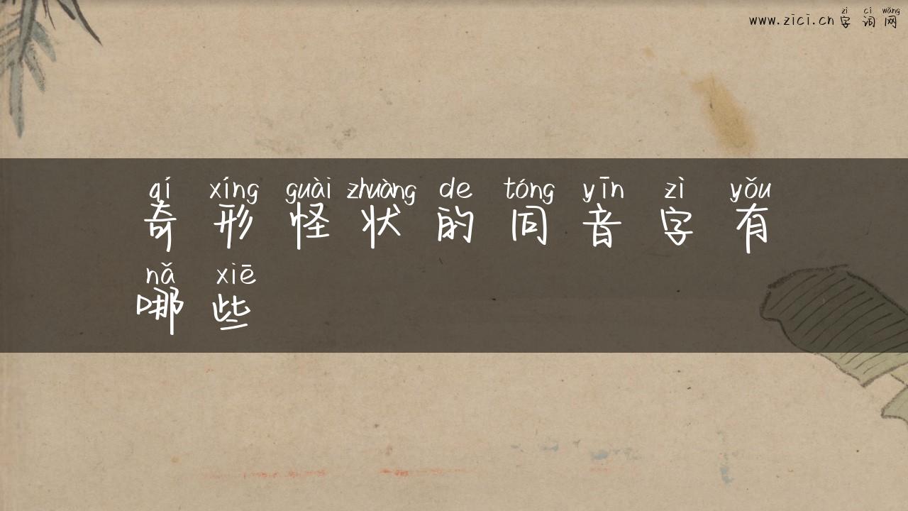 奇形怪状的同音字有哪些