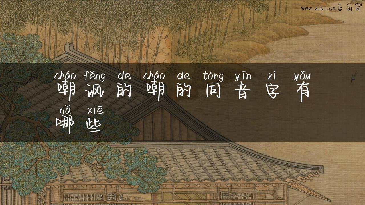 嘲讽的嘲的同音字有哪些