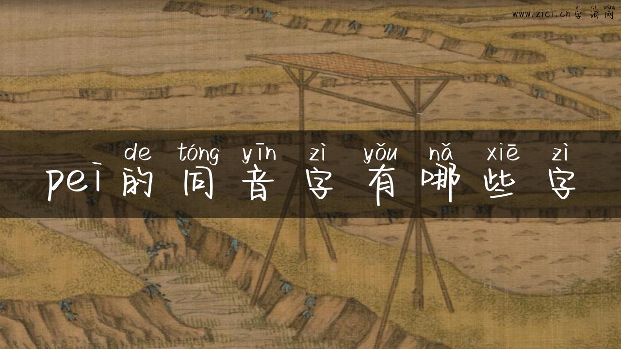 pei的同音字有哪些字