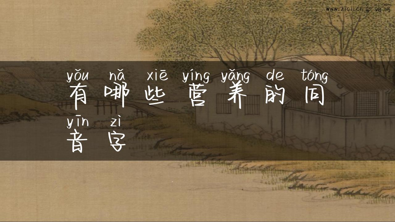 有哪些营养的同音字