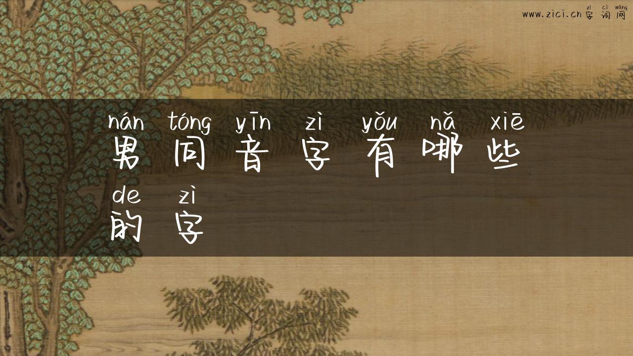 男同音字有哪些的字