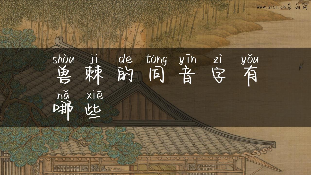 兽棘的同音字有哪些