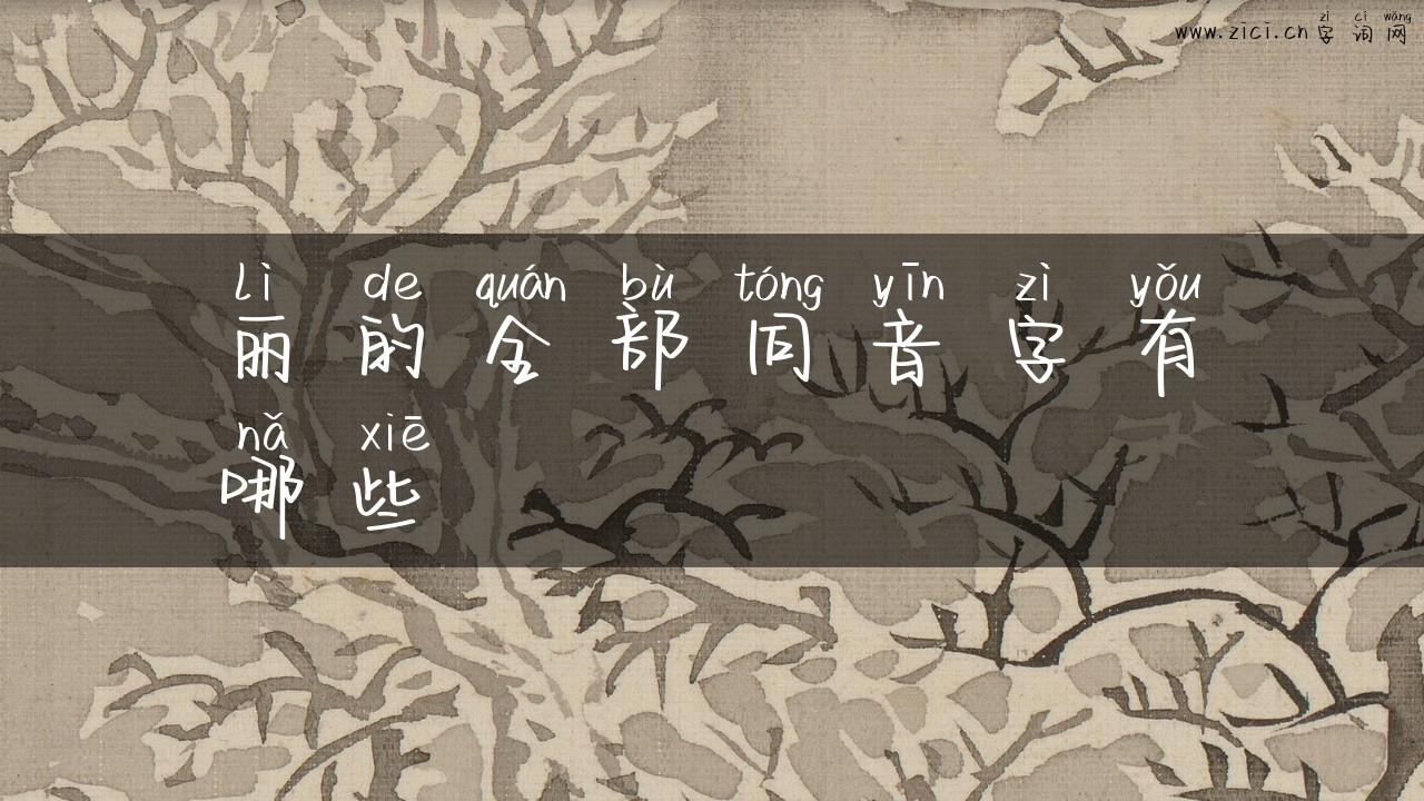 丽的全部同音字有哪些