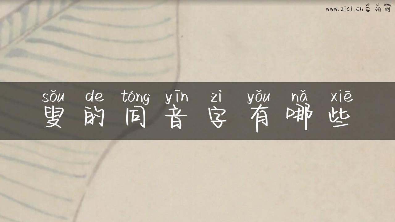 叟的同音字有哪些