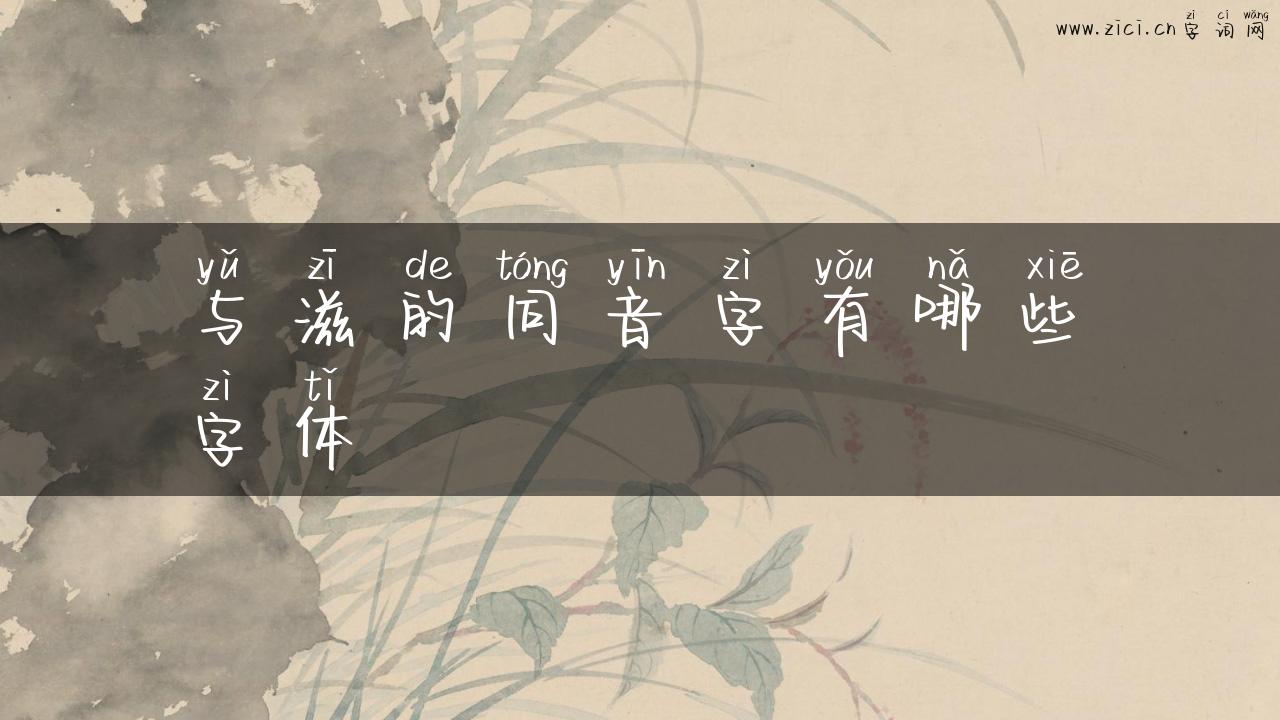 与滋的同音字有哪些字体