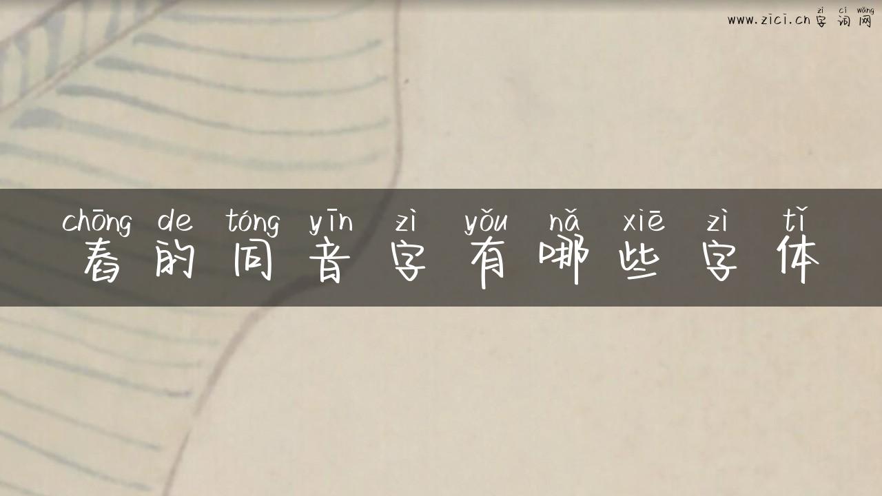 舂的同音字有哪些字体