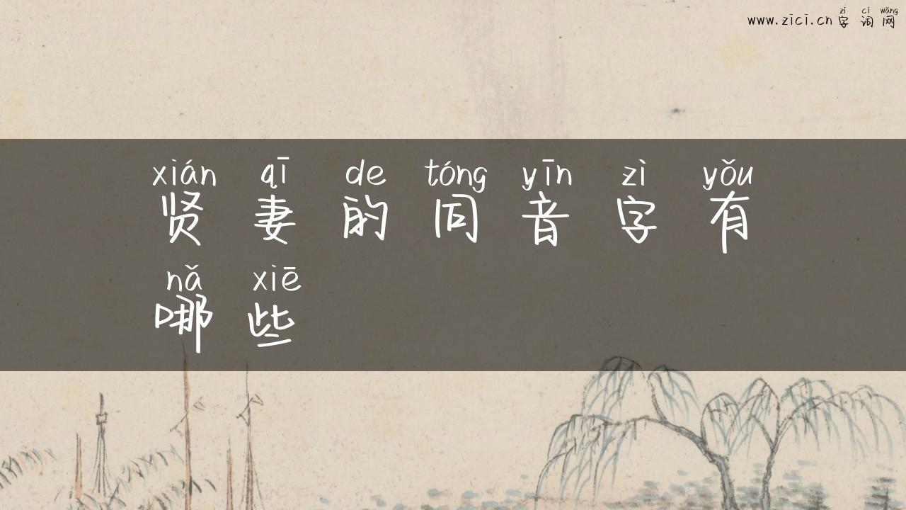 贤妻的同音字有哪些