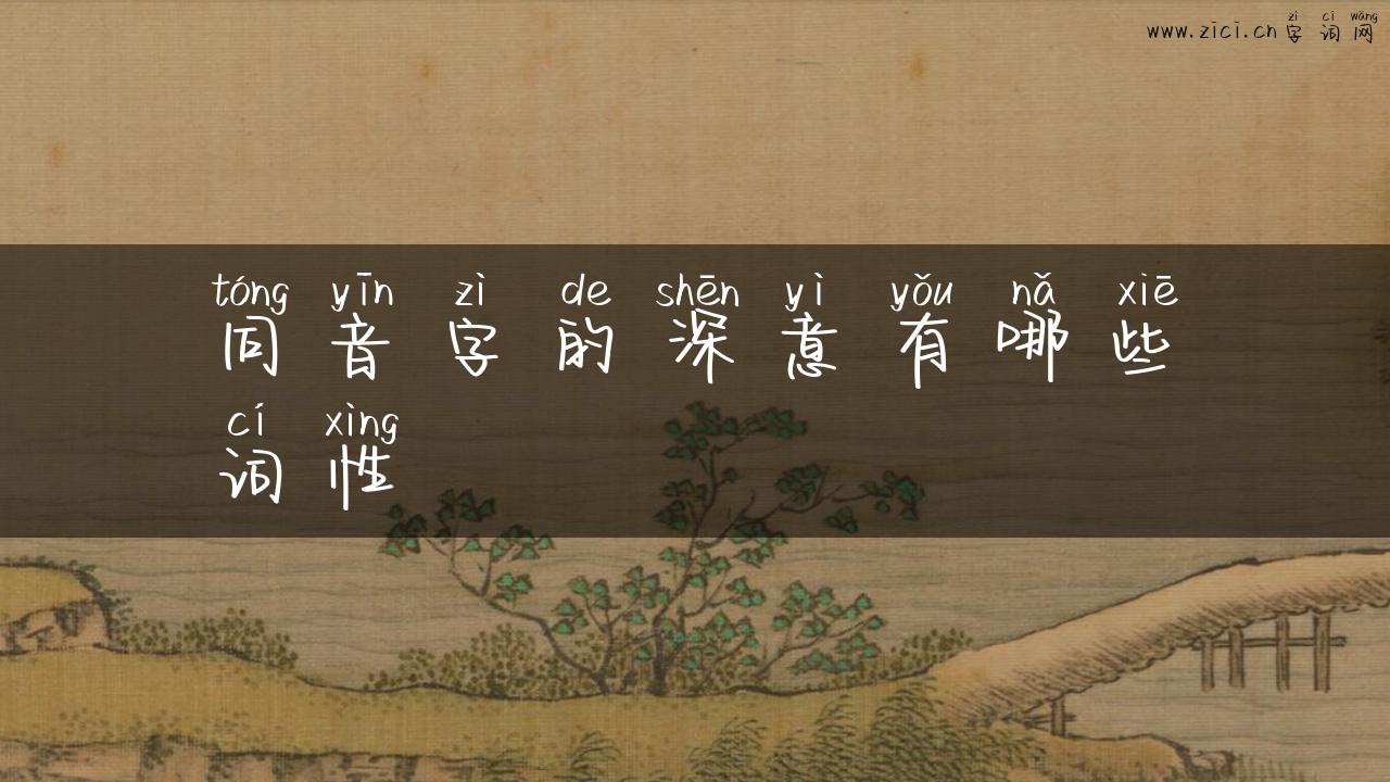 同音字的深意有哪些词性