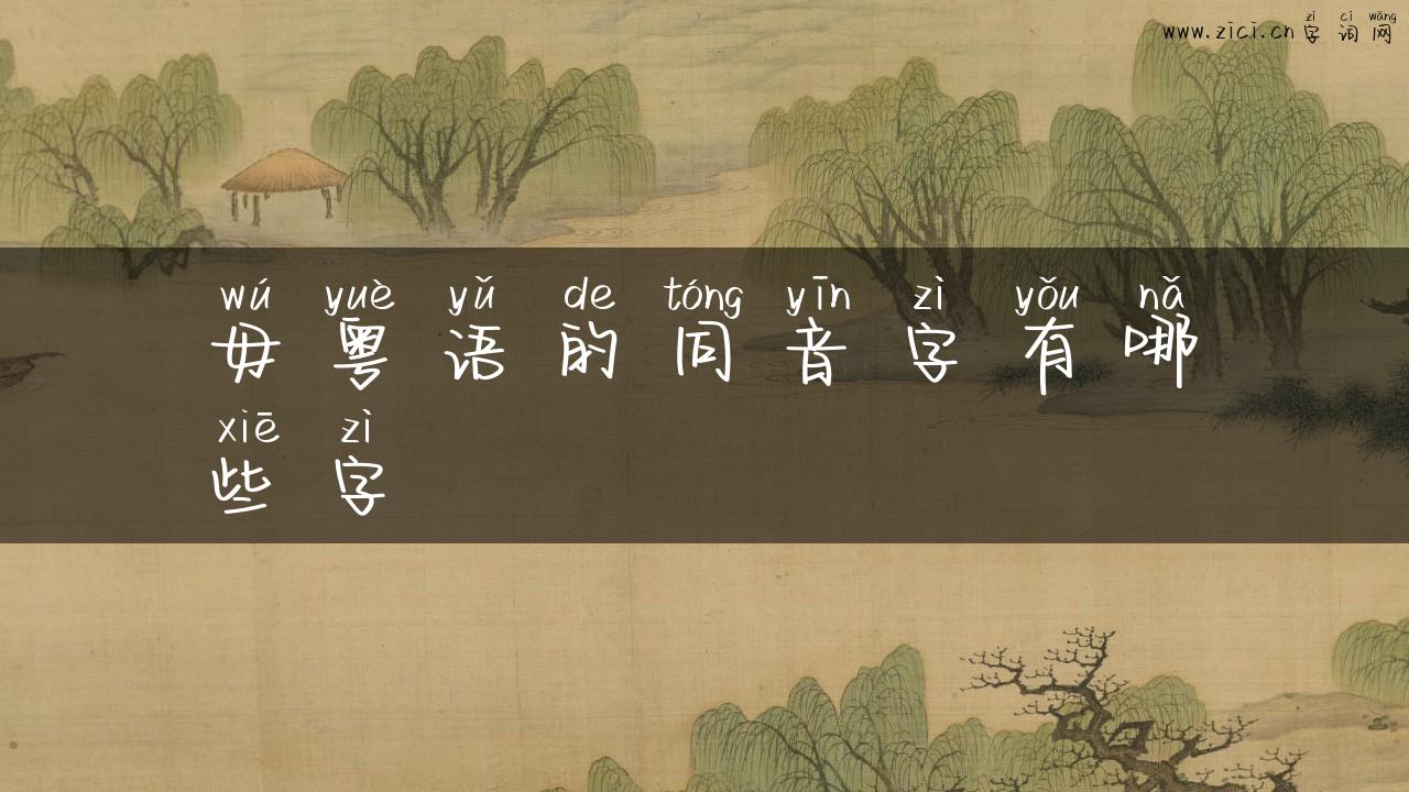 毋粤语的同音字有哪些字
